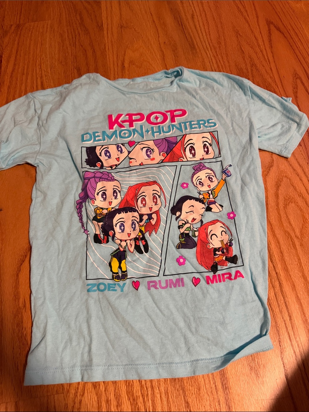 KPOP Demon Hunters Kids Graphic Tee - Light Blue